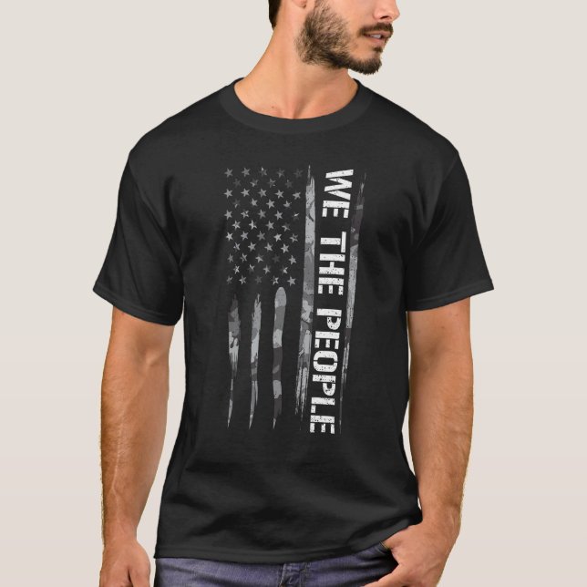 Der Patriotismus, den wir die amerikanische Flagge T-Shirt (Vorderseite)
