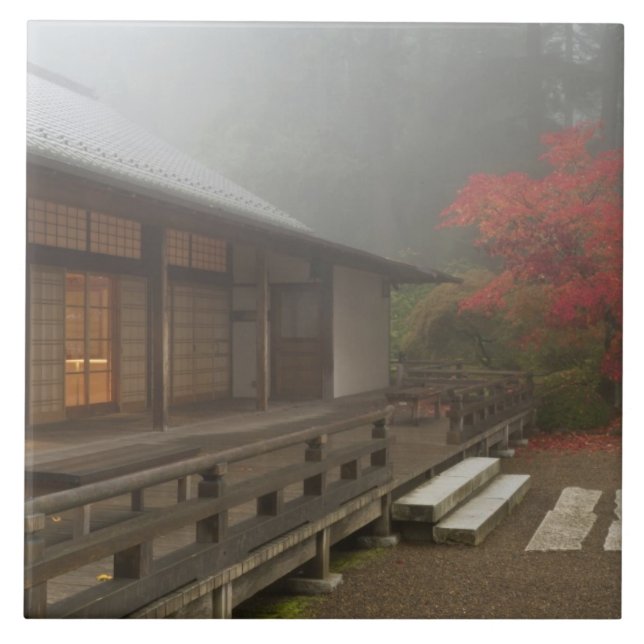 Der Pavillon im Japanischen Garten Portland Fliese (Vorderseite)