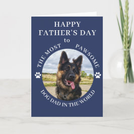 Der pawsome Hund Vater Foto Blue Feiertagskarte