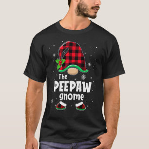 Der Peepaw Gnom Buffalo Plaid Weihnachts-Matching T-Shirt