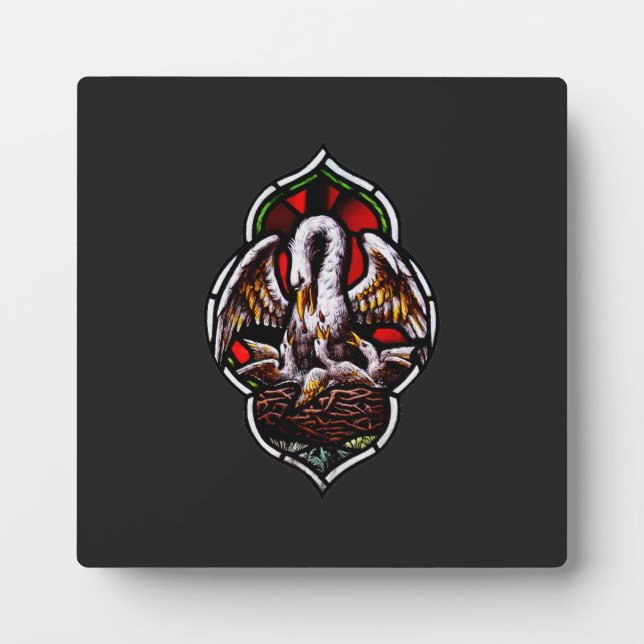 Der Pelikan als Christliches Symbol Fotoplatte (Vorderseite)
