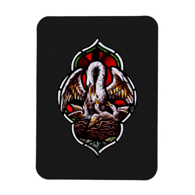 Der Pelikan als Christliches Symbol Magnet (Vertikal)
