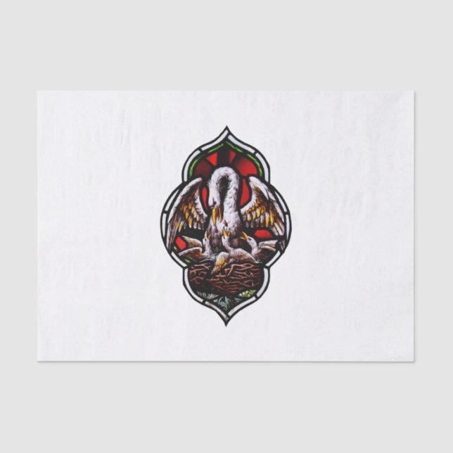 Der Pelikan als Christliches Symbol Seidenpapier (Vorderseite)