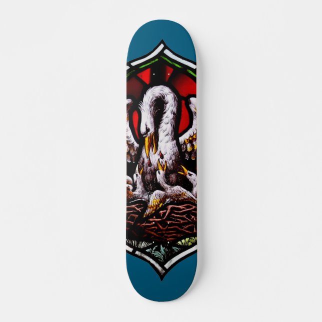 Der Pelikan als Christliches Symbol Skateboard (Vorne)