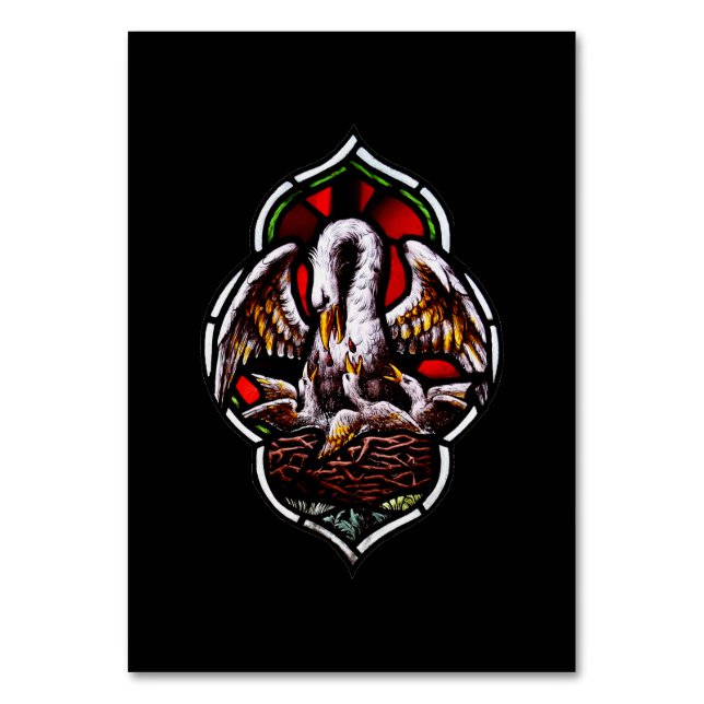 Der Pelikan als Christliches Symbol Tischnummer (Vorderseite)
