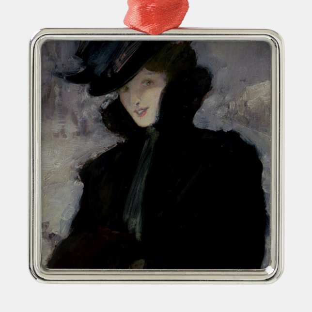 Der Pelz-Mantel Silbernes Ornament (Vorne)