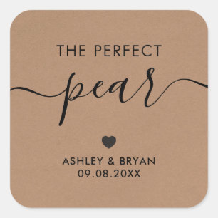 Der perfekte Birnenaufkleber, Geschenktafel, Kraft Quadratischer Aufkleber