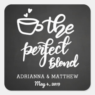 Der perfekte Blend Chalkboard Vintage Wedding Gefa Quadratischer Aufkleber