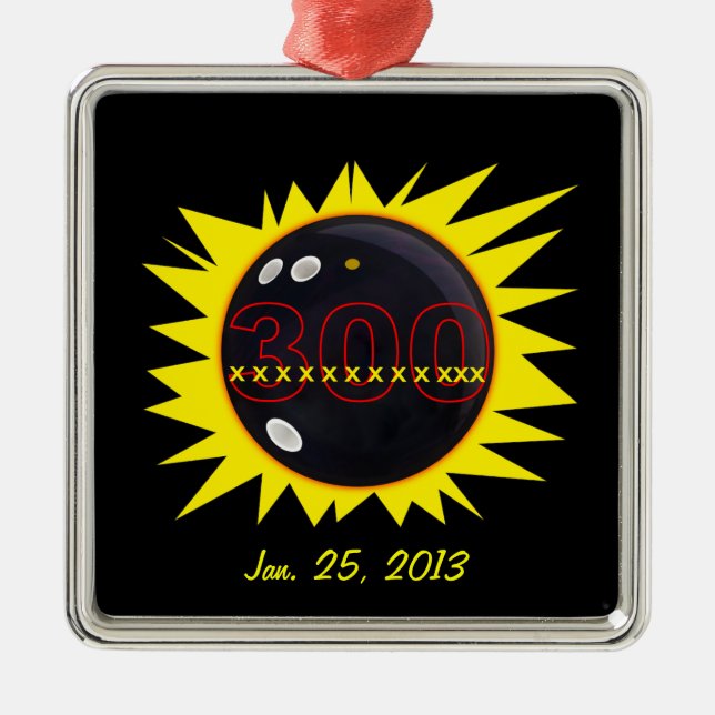 Der perfekte Game-Bowling mit 12 x Ornament Aus Metall (Vorne)