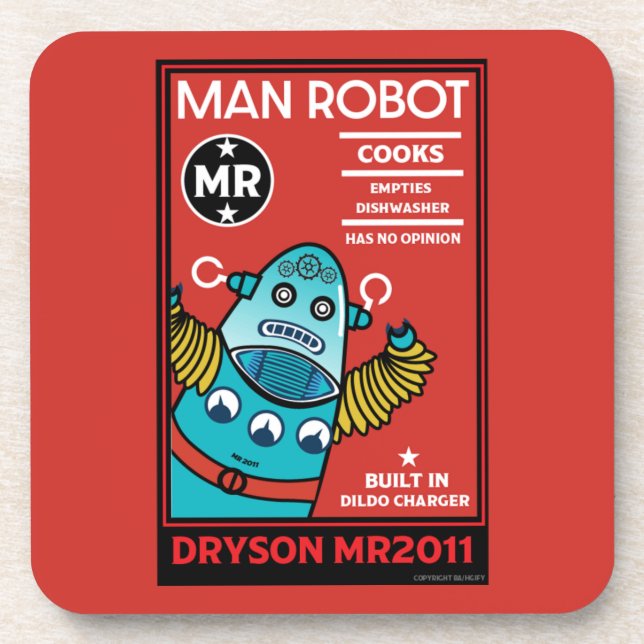 Der perfekte Mann Robot  Getränkeuntersetzer (Vorderseite)