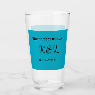 Der perfekte Match-Couple-Name-Buchstabe-Datum-bla Glas
