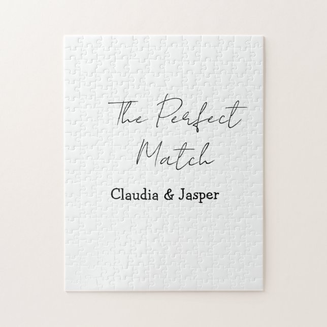 Der perfekte Match-Name einfaches Paar Hochzeit Puzzle (Vertikal)