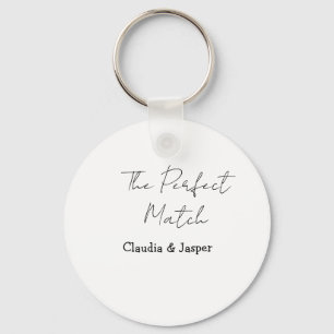 Der perfekte Match-Name einfaches Paar Hochzeit Schlüsselanhänger
