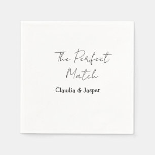 Der perfekte Match-Name einfaches Paar Hochzeit Serviette