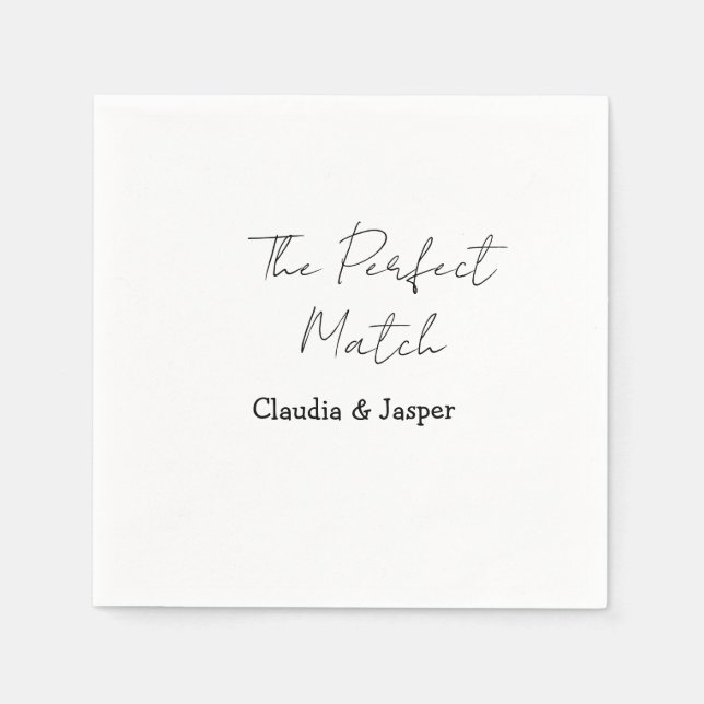 Der perfekte Match-Name einfaches Paar Hochzeit Serviette (Vorderseite)