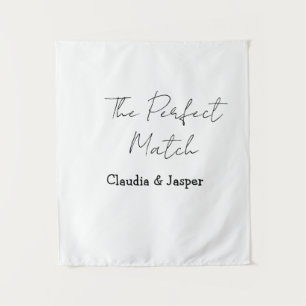 Der perfekte Match-Name einfaches Paar Hochzeit Wandteppich
