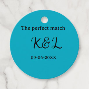 Der perfekte Match-Paar-Name-Buchstabe-Datum Blau Geschenkanhänger