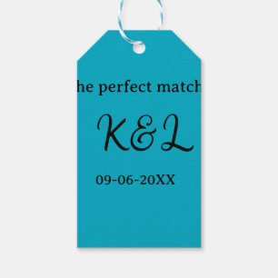 Der perfekte Match-Paar-Name-Buchstabe-Datum Blau  Geschenkanhänger