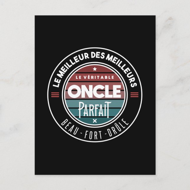 Der perfekte Onkel Postkarte (Vorderseite)