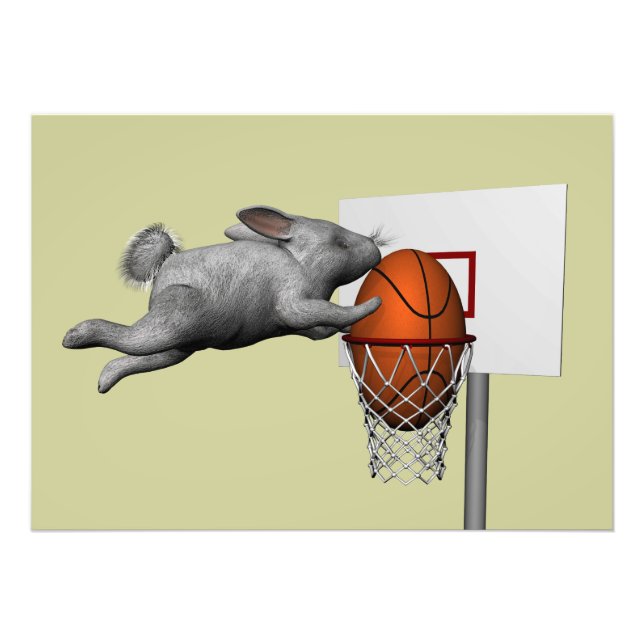 Der perfekte Slam Dunk im Osterhase Fotodruck (Vorne)