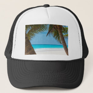 Der perfekte Strand des tropischen Paradise Truckerkappe