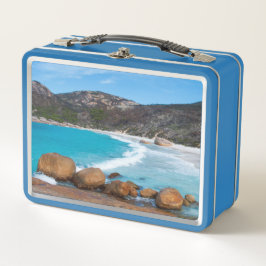 Der perfekte, weißer Strand und das blaue Meer Metall Brotdose