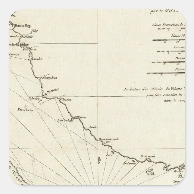 Der Persische Golf Quadratischer Aufkleber (Vorderseite)