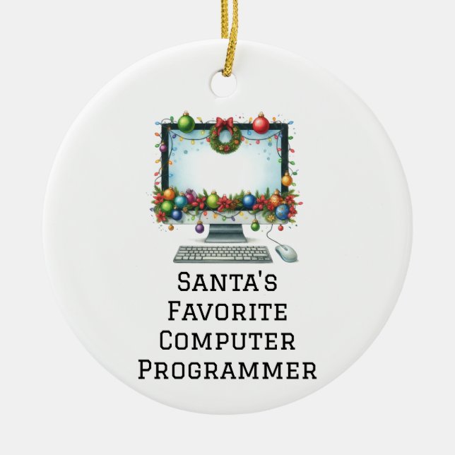 Der personalisierte Computerprogrammierer des Weih Keramik Ornament (Vorne)
