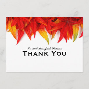 Der personalisierte FlammenBlätter-Herbst danken Dankeskarte