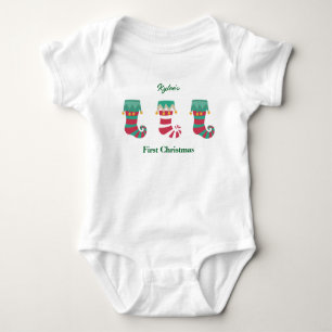 Der Personalisierte Name des ersten Weihnachtsmann Baby Strampler