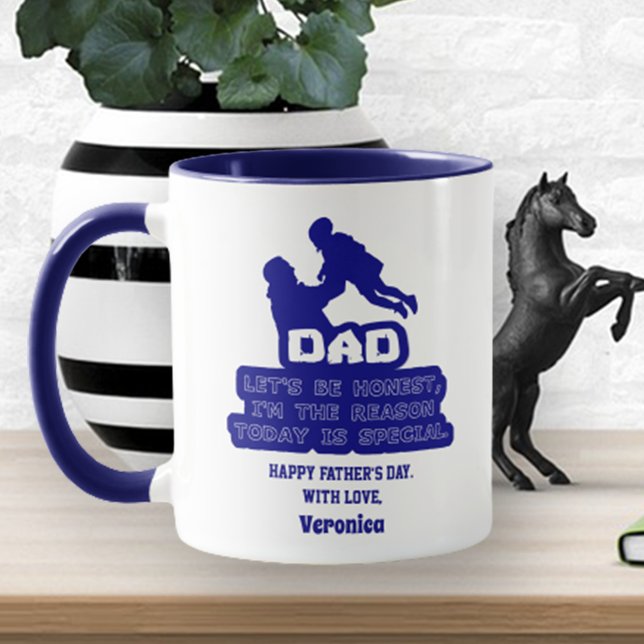 Der Personalisierte Name des sonnigen Vaters Tasse (Von Creator hochgeladen)