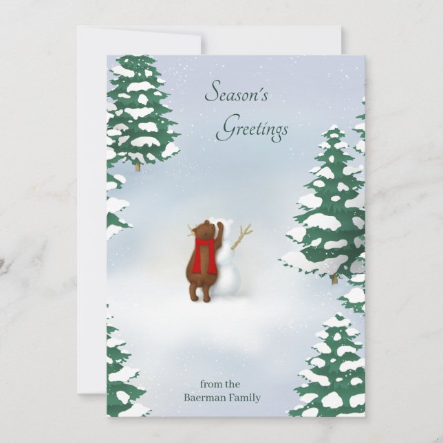 Der Personalisierte Waldurlaub in den Snowbären Mitteilungskarte (Vorderseite)