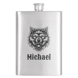 Der personalisierte Wolf Flachmann
