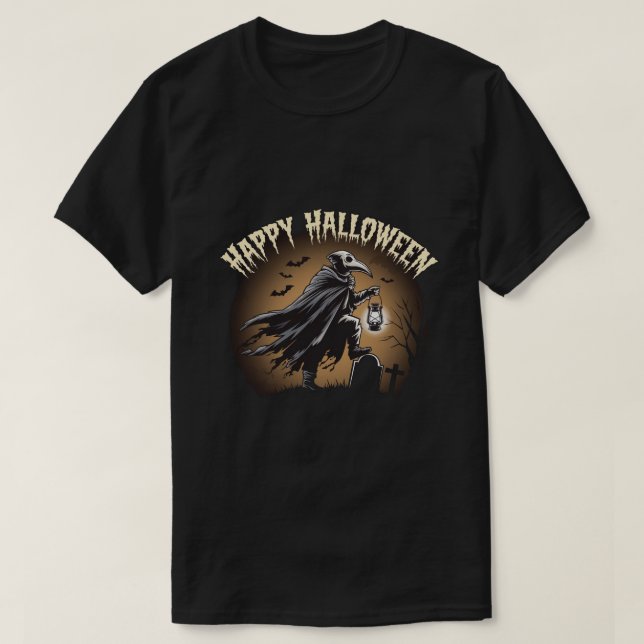 Der Pestarzt: Glückliches Halloween T-Shirt (Design vorne)