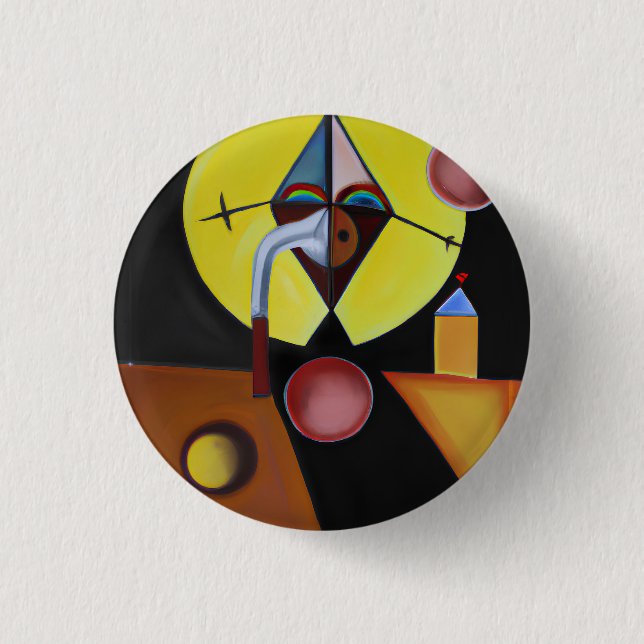 Der Pestarzt - Ölgemälde Button (Vorderseite)