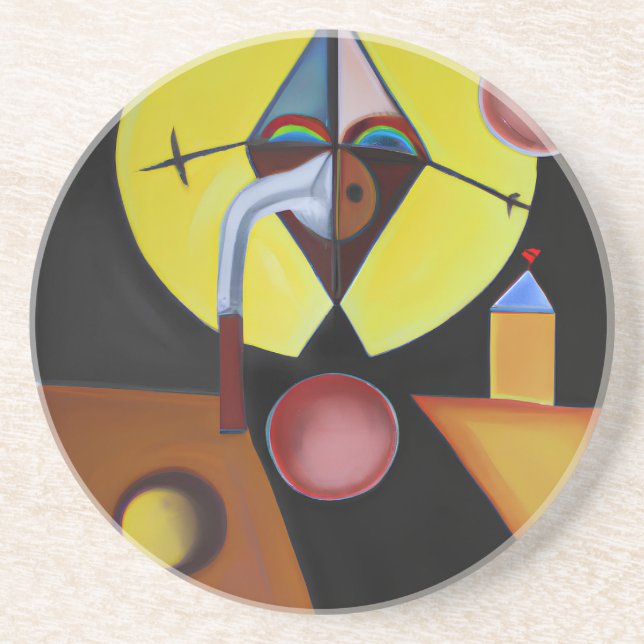 Der Pestarzt - Ölgemälde Getränkeuntersetzer (Vorne)