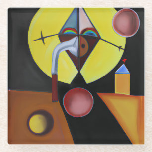 Der Pestarzt - Ölgemälde Glasuntersetzer