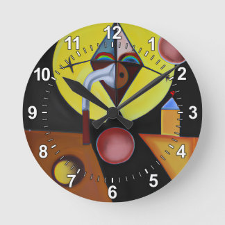 Der Pestarzt - Ölgemälde Runde Wanduhr