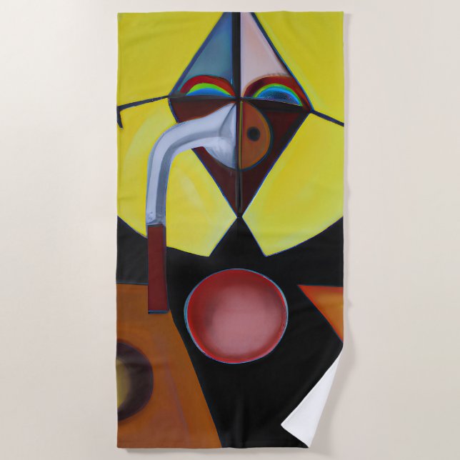 Der Pestarzt - Ölgemälde Strandtuch (Vorderseite)