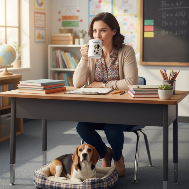 Der Pet-Beagle des niedlichen Lehrers personalisie Kaffeetasse (Von Creator hochgeladen)