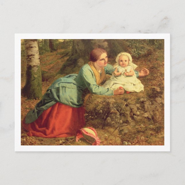 Der Pfad, auf dem die braunen Blätter verteilt sin Postkarte (Vorderseite)