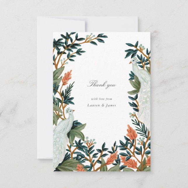 Der Pfau Dankeskarte (Vorderseite)