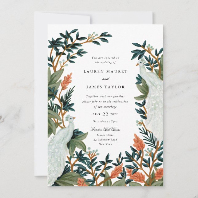 Der Pfau Einladung (Vorderseite)