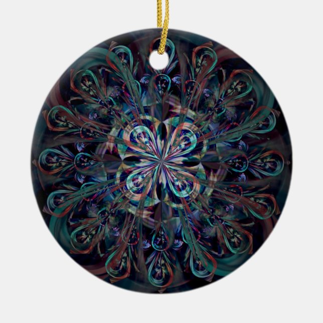 Der Pfau Keramik Ornament (Vorne)