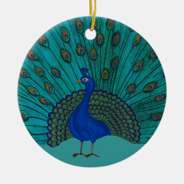 Der Pfau Keramik Ornament (Vorne)