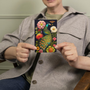 Der Pfau   Modernes Haeckel Custom Karte