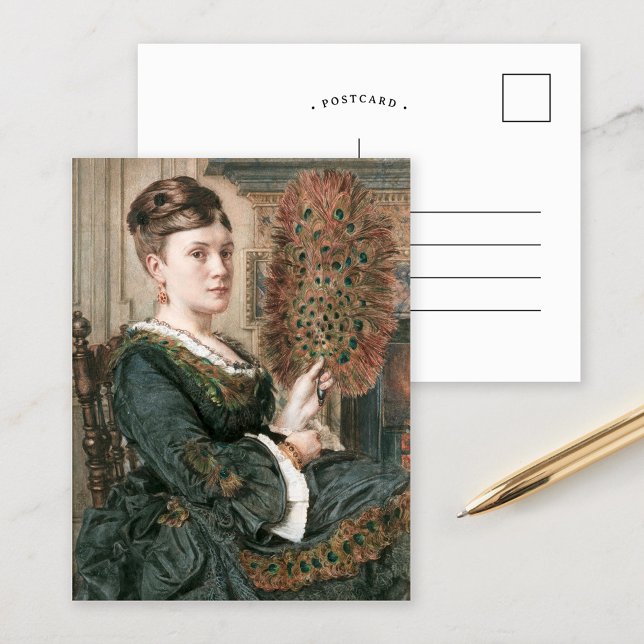 Der Pfauenfan | Edward John Poynter Postkarte (Von Creator hochgeladen)