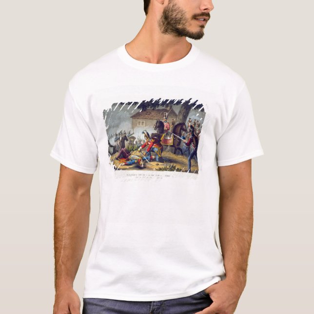 Der Pferdeschutz am Kampf von Waterloo, engrav T-Shirt (Vorderseite)
