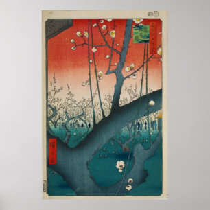 Der Pflaumengarten Kamei von Hiroshige Poster
