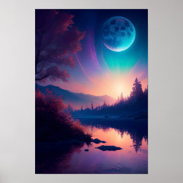 Der Phantastische Mond und der Friedliche Fluss Poster